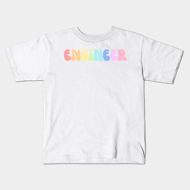 Rainbow Groovy Engineer Kids T-Shirt by emilykroll